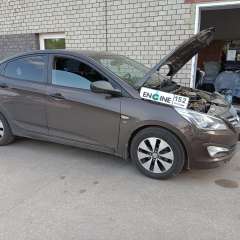 Hyundai Solaris на водородной очистке двигателя в компании ВОДОРОДОФФ (ранее Водород+ НН) Hyundai Solaris проходит водородную очистку двигателя