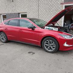 Hyundai Sonata на водородной очистке двигателя в компании ВОДОРОДОФФ (ранее Водород+ НН) Hyundai Sonata проходит водородную очистку двигателя