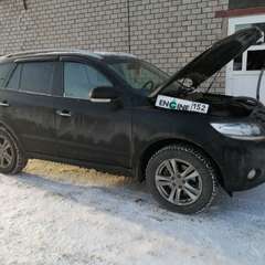 Hyundai Santa FE на водородной очистке двигателя в компании ВОДОРОДОФФ (ранее Водород+ НН) Hyundai Santa FE проходит водородную очистку двигателя